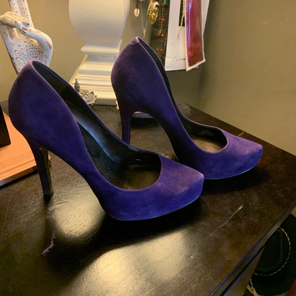 Jessica Simpson Shoes - Purple suede Jessica Simpson Stiletto heels